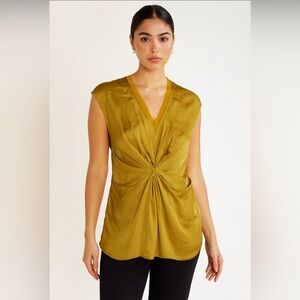 Kenneth Cole Olive Green Twist Front Blouse.     Size-Large